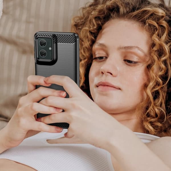 Carbon Flex Motorola Moto G55 deksel - Svart Black