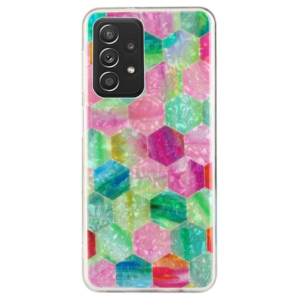 Deco Samsung Galaxy A33 5G Suojakotelo - Värikäs Hexagon Multicolor
