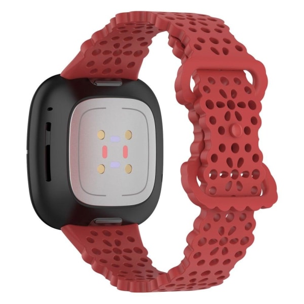 Fitbit Sense 2 / Versa 4 multi hole style silicone watch strap - Red