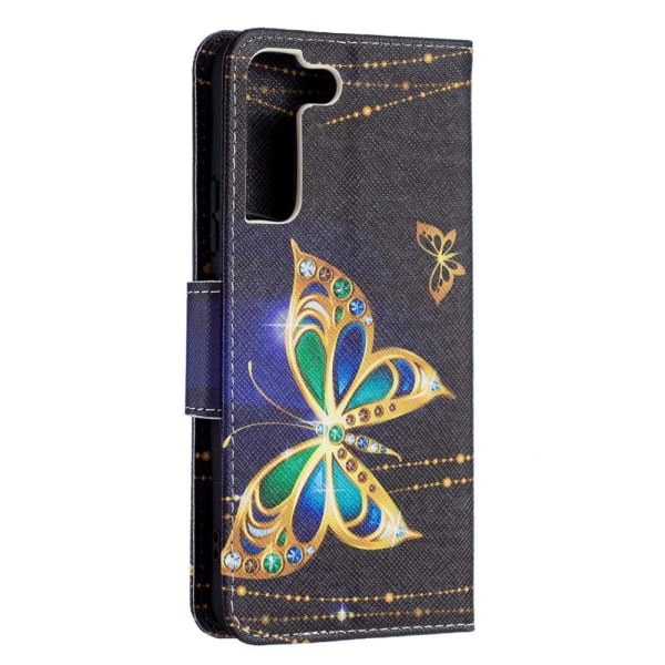 Wonderland Samsung Galaxy S22 Plus flip etui - Smykke Sommerfugl Multicolor