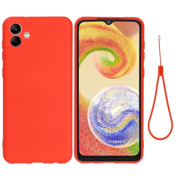 Matt Samsung Galaxy A04e skal av flytande silikon - Röd Röd