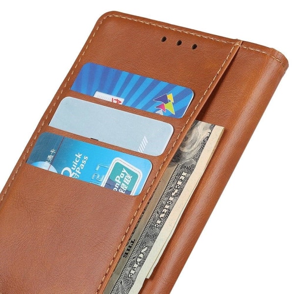 Alpha iPhone 14 læder flip etui - Brun Brown