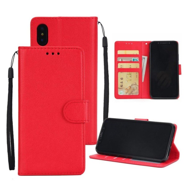 iPhone Xs Max synteetti nahkainen lompakko suojakotelo mobiilina Red