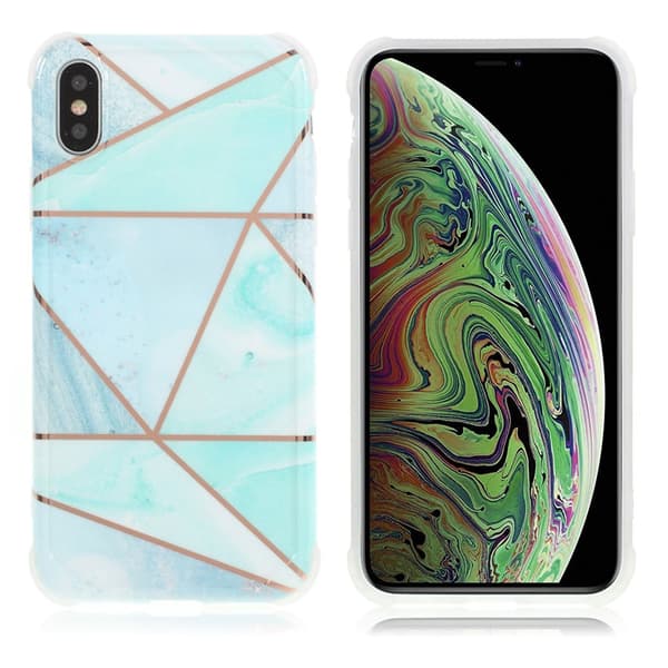 Marmormotiv iPhone Xs Max skal - Grön Och Vit Marmor Grön