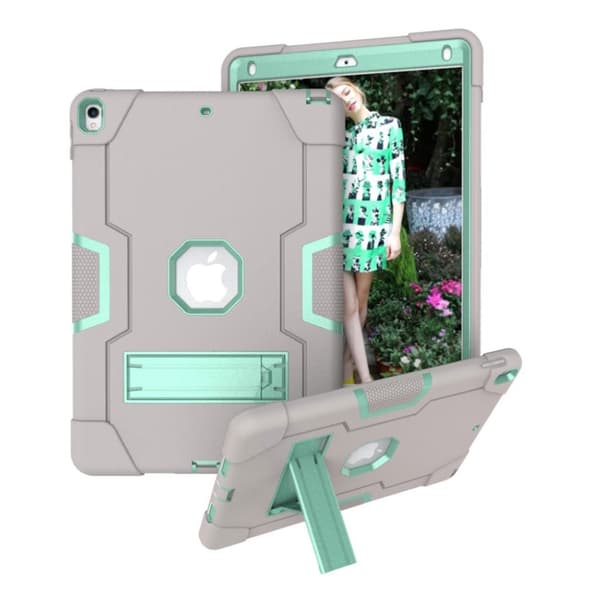 iPad Air (2019) stødsikkert hybridcover - grå / cyanblå Silver grey
