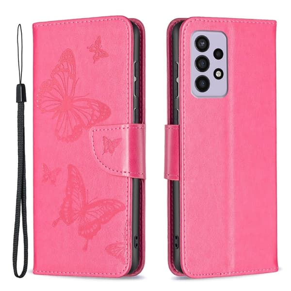 Sommerfugl Samsung Galaxy A33 5G Flip Etui - Rose Pink