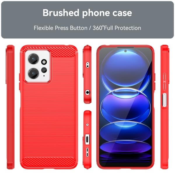 Carbon Flex Suojakotelo Xiaomi Redmi Note 12 - Punainen Red