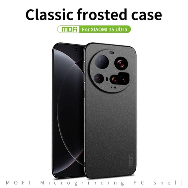 Xiaomi 15 Ultra PC Case MOFI Shield Matte Series Slim Fit Phone Cover - Harmaa Silver grey