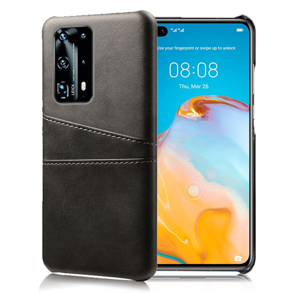 Dual Card cover - Huawei P40 - Sort Black