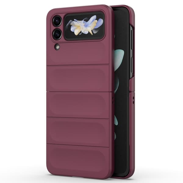 Mjukt greppformat Samsung Galaxy Z Flip4 skal - Vinröd Röd