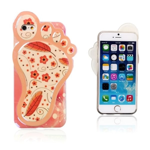 3D Foot (Rød Blomster) iPhone 6 Deksel Multicolor