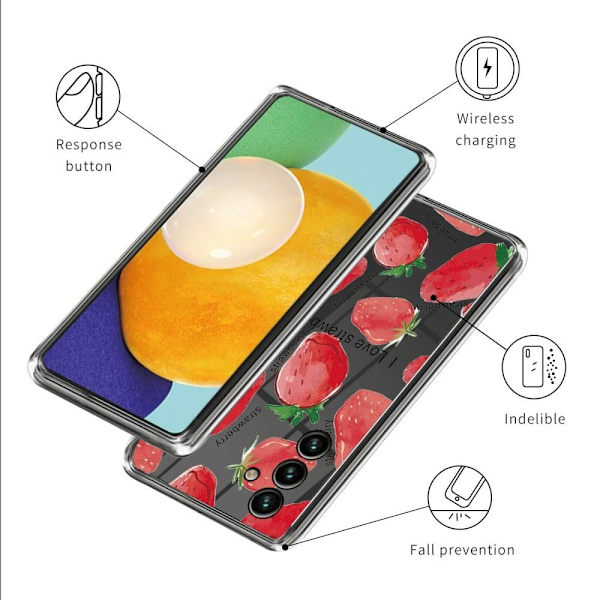 Deco Samsung Galaxy A34 5G Etui - Jordbær Red