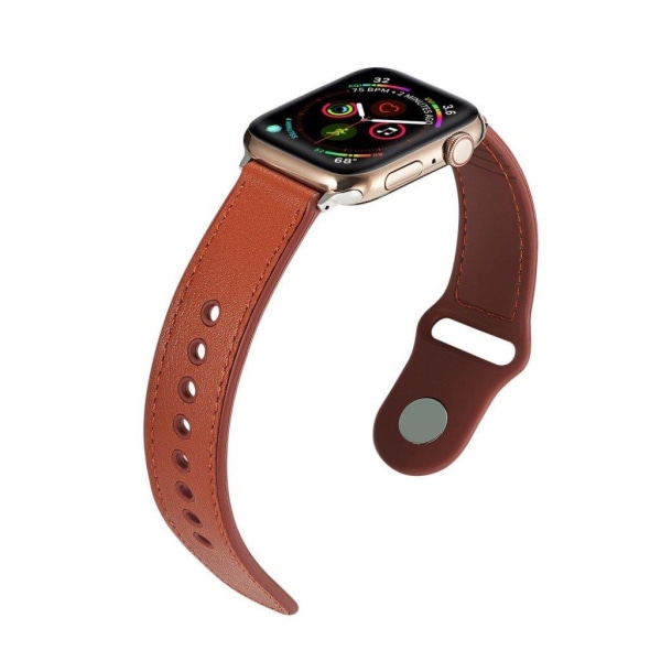 Apple Watch serie 4 44mm ægte læderurrem - brun Brown
