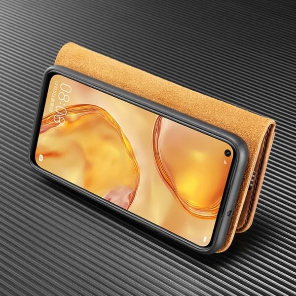 DG.MING Huawei P40 Lite / Nova 6 SE 2-in1 Wallet kotelot - Ruskea Brown