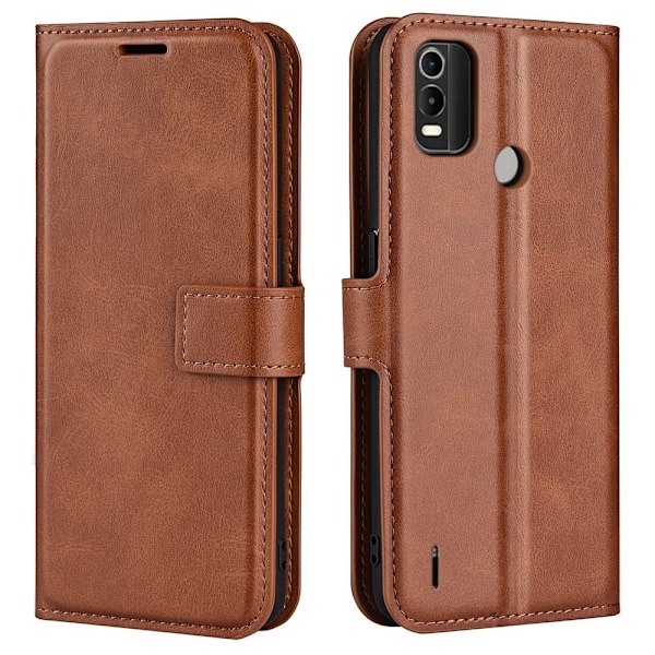 Lompakko Nahkakotelo For Nokia C21 Plus - Vaalean Ruskea Brown