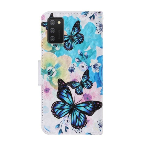 Wonderland Samsung Galaxy A02s Flip etui - Sommerfugl Blue