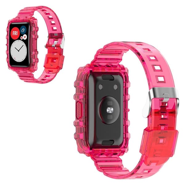 Huawei Watch Fit läpinäkyvä ranneke - Ruusu Pink