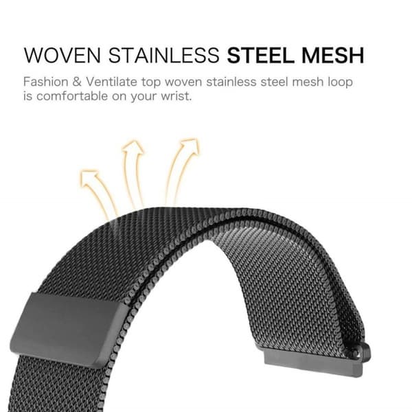 Fitbit Inspire / Inspire HR Milanese rustfritt stål ur band - Svart Black