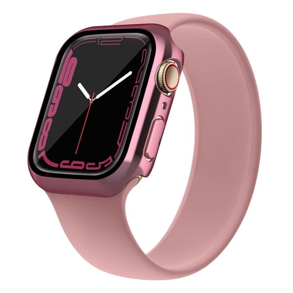 Apple Watch (45mm) electroplating cover with tempered glass - Pink Rosa