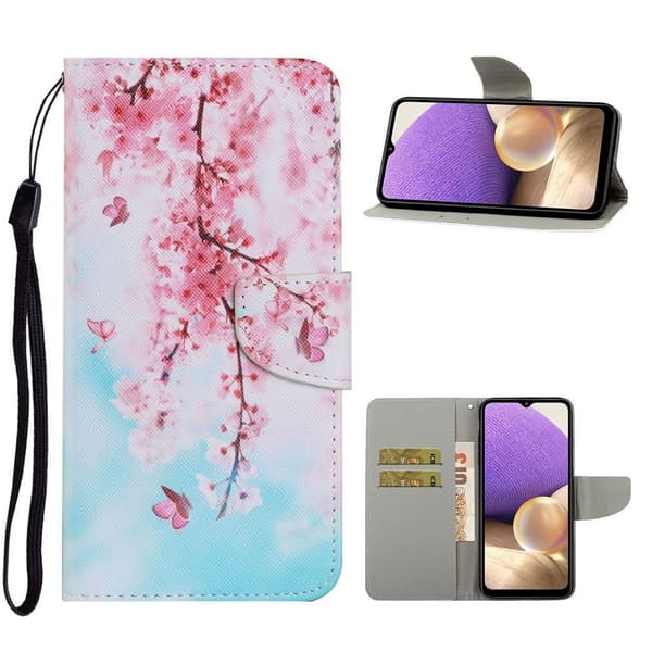 Wonderland Samsung Galaxy A32 Läppäkotelo - Cherry Blossom Multicolor