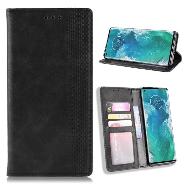 Bofink Vintage Motorola Edge Plus Etui - Sort Black