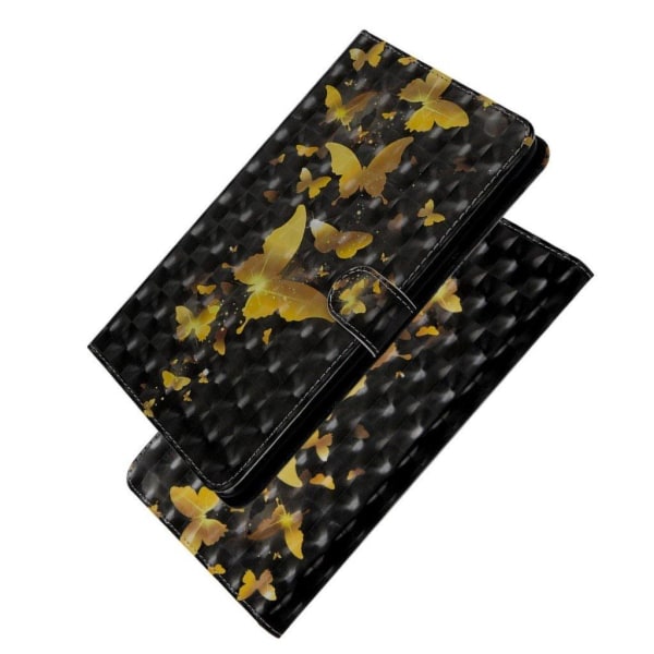 iPad Mini (2019) light spot décor leather case - Gold Butterflie Guld