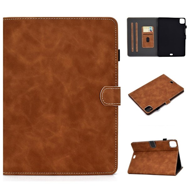 iPad Pro 11 (2021) / Air (2020) yksinkertainen nahkainen flip-kotelo - Ruskea Brown