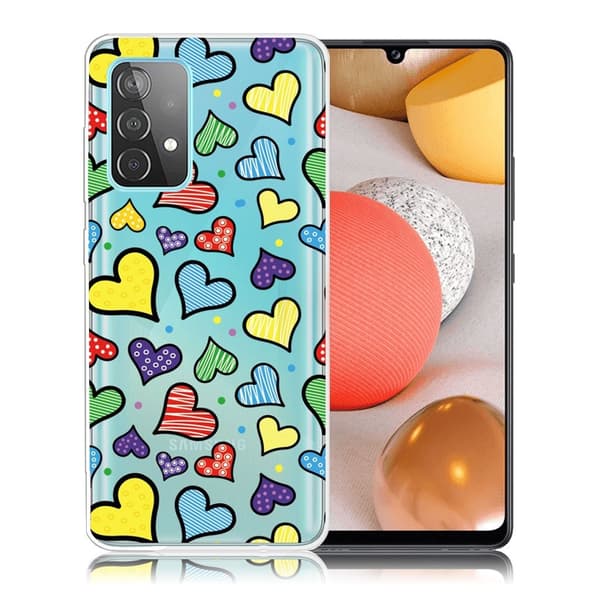 Deco Samsung Galaxy A52 5G etui - hjerter Multicolor
