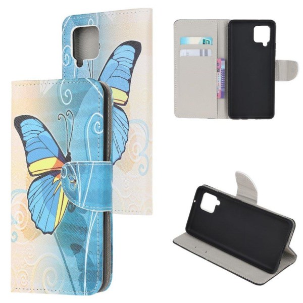 Wonderland Samsung Galaxy A22 4g Flip Etui - Blå Sommerfugl Blue