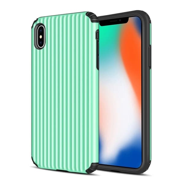 iPhone Xs Max koffertform hybrid deksel - cyan Green