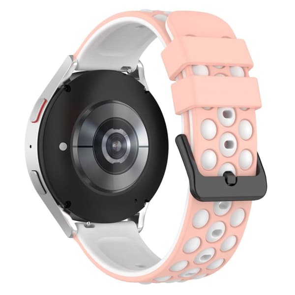 20 mm dubbelfärgat klockarmband i silikon för Garmin-klocka - Rosa Vit Rosa