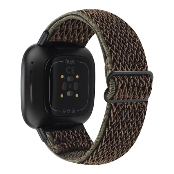 Fitbit Sense 2 / Versa 4 klockarmband i elastisk nylon - Militärgrön Grön