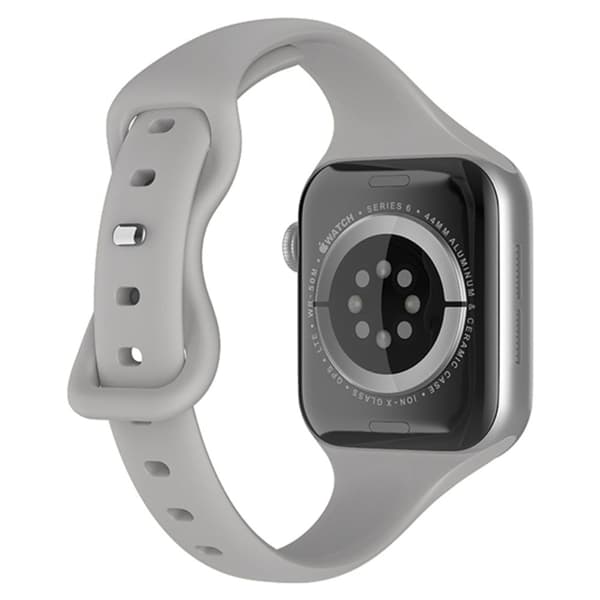 Apple Watch (45 mm) enkel urrem i silikone - Overskyet Grå Silver grey