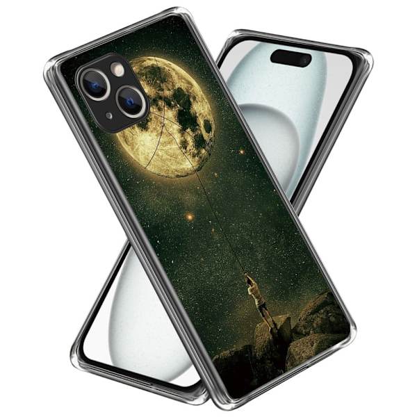 Deco iPhone 15 Plus skal - Måne Gul