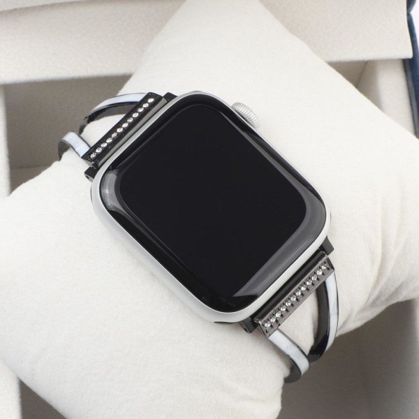 Rhinestone stainless steel watch band for Apple Watch Series 6 / Svart