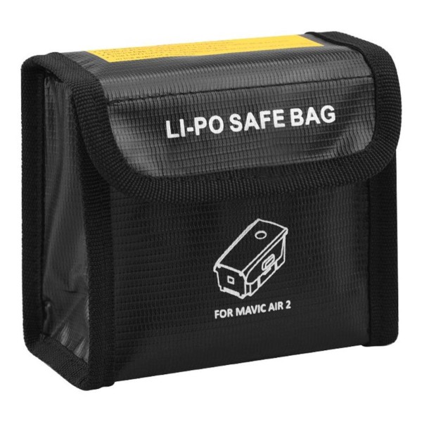 DJI Mavic Air 2 Li-po battery safety bag - Size: 11 x 5.5 x 10.5 Black