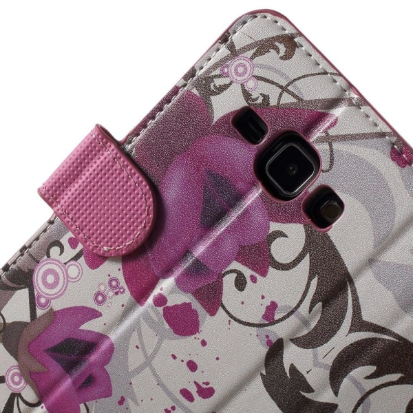Moberg Samsung Galaxy J1 Læder Etui Med Stander Og  Kortholder - Elegant Lotus Multicolor
