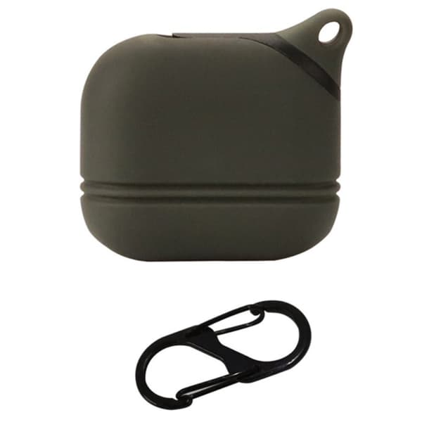 AirPods 3 silikonskydd med karbinhake - Militärgrön Grön
