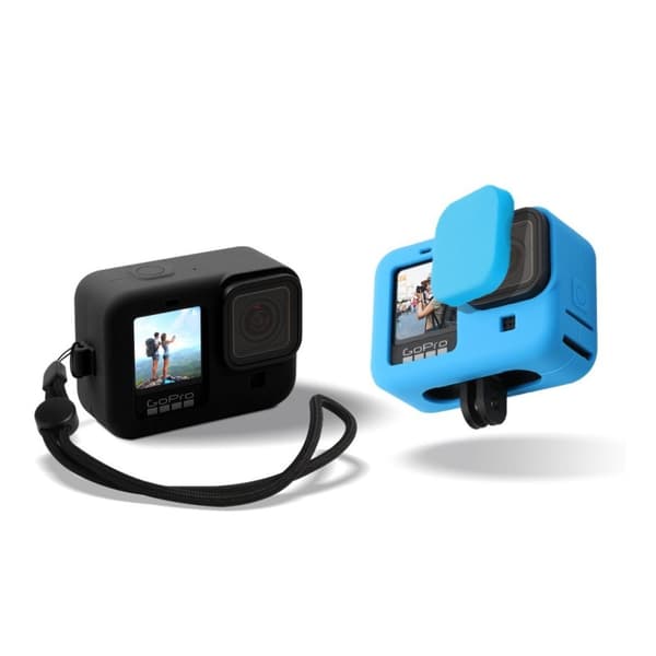 GoPro Hero 9 silikone etui with lens cap - blå Blue