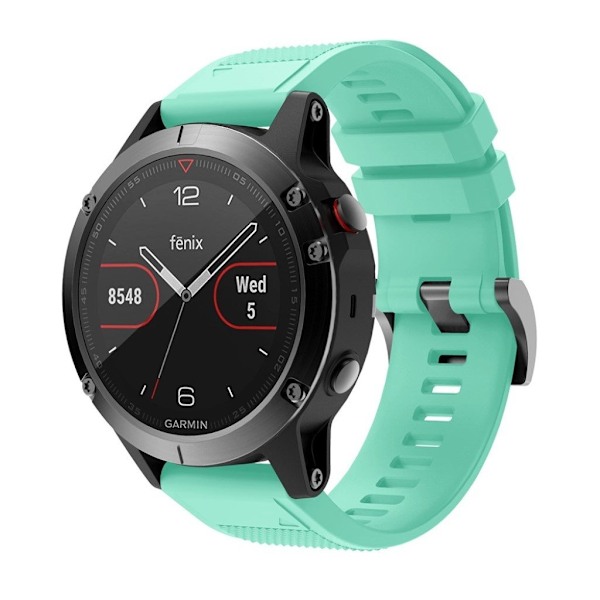Garmin Fenix 5 holdbar silikoneurrem - Cyan Green
