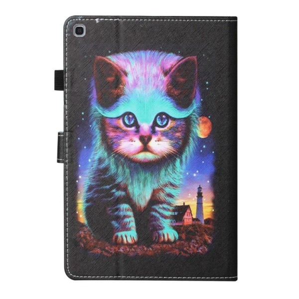 Samsung Galaxy Tab A7 10.4 (2020) cool mønster læder flip etui - kat Multicolor