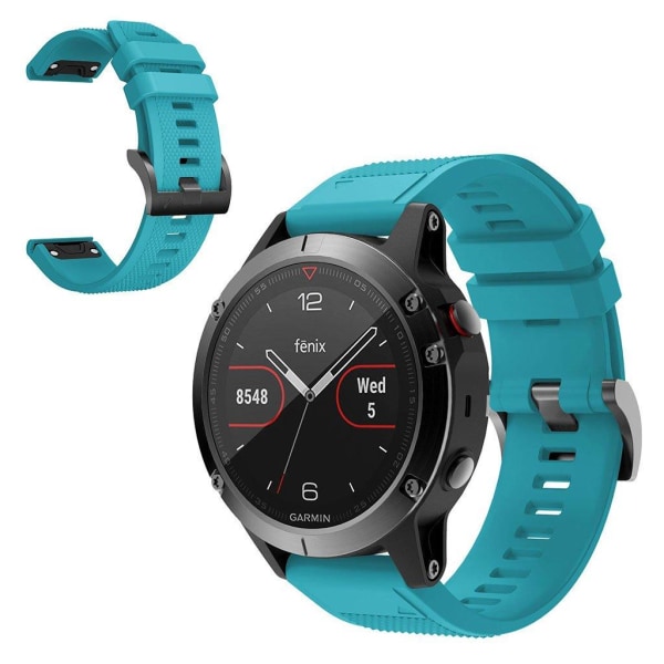 Garmin Fenix 5 durable silicone watch band - Baby Blue Blå