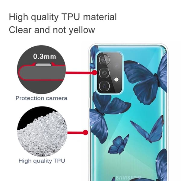 Butterfly Samsung Galaxy A23 Læderetui - Blå Blue