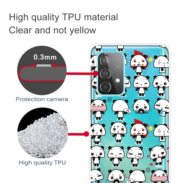Deco Samsung Galaxy A23 kotelot - Panda Tunteita Multicolor