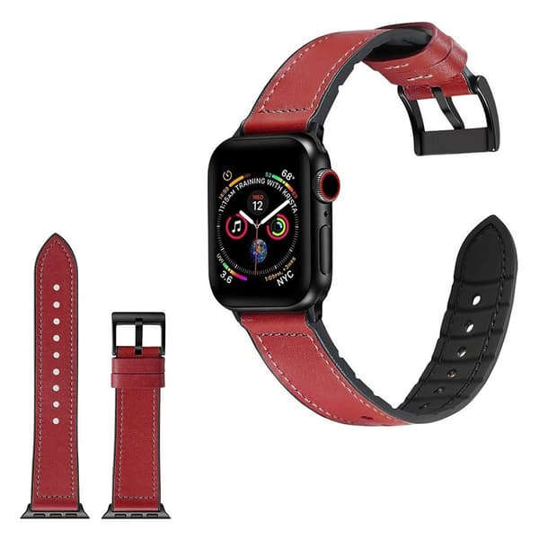 Apple Watch Series 4 44mm holdbar læder rem - rød Red