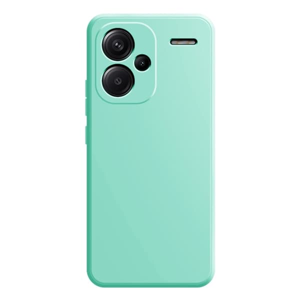 Mikrofiberfôret deksel i mykt gummi for Xiaomi Redmi Note 13 Pro Plus - Lys Cyan Green