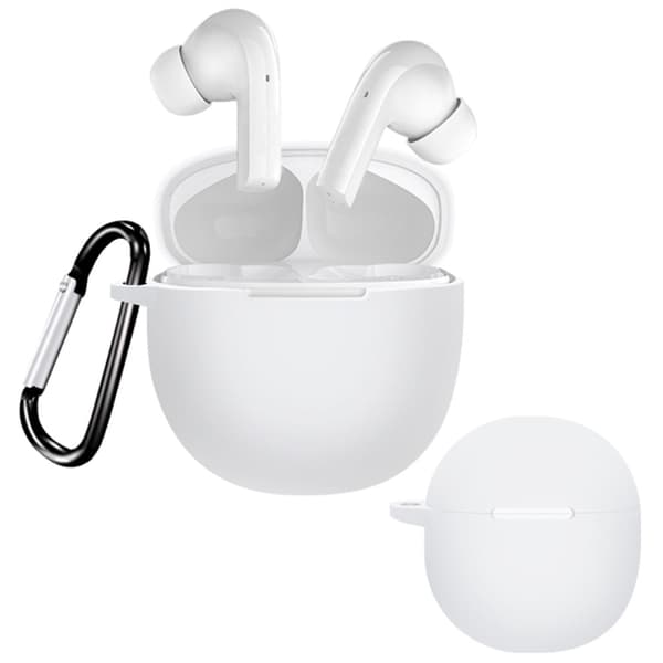 QCY T18 silikoneetui med spænde - Hvid White
