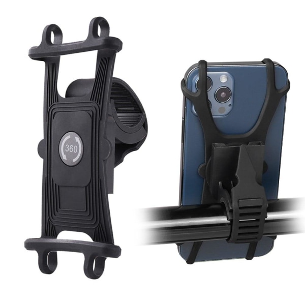 Universal 3-in-1 bicycle handlebar phone mount holder Black