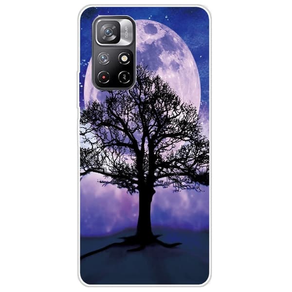 Deco Xiaomi Redmi Note 11T 5G / Note 11s 5g Etui - Træ og Måne Purple