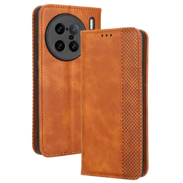 Bofink Vintage Vivo X90 Pro Plus Nahkakotelo - Ruskea Brown